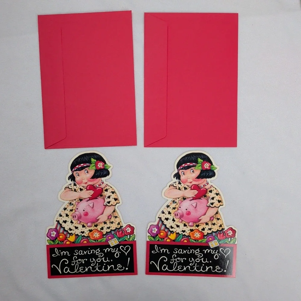 Vintage Mary Engelbreit Greeting Card Lot Valentine Sealed With A Kiss ME Ink